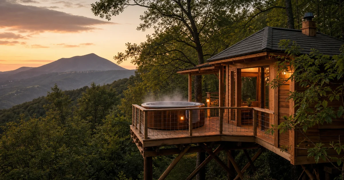 Illustration du guide Top 5 des cabanes dans les arbres avec spa en Auvergne-Rhône-Alpes