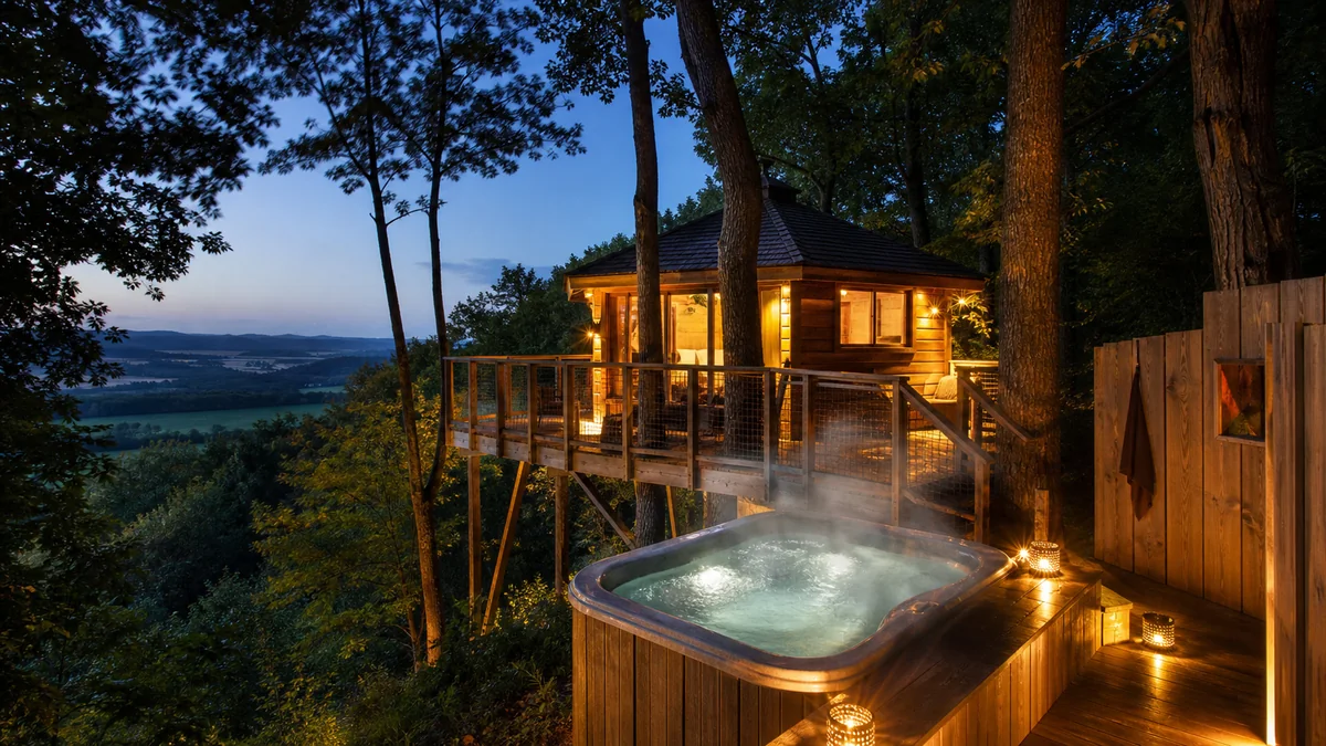 Top 10 des cabanes dans les arbres avec spa ou jacuzzi privatif en France