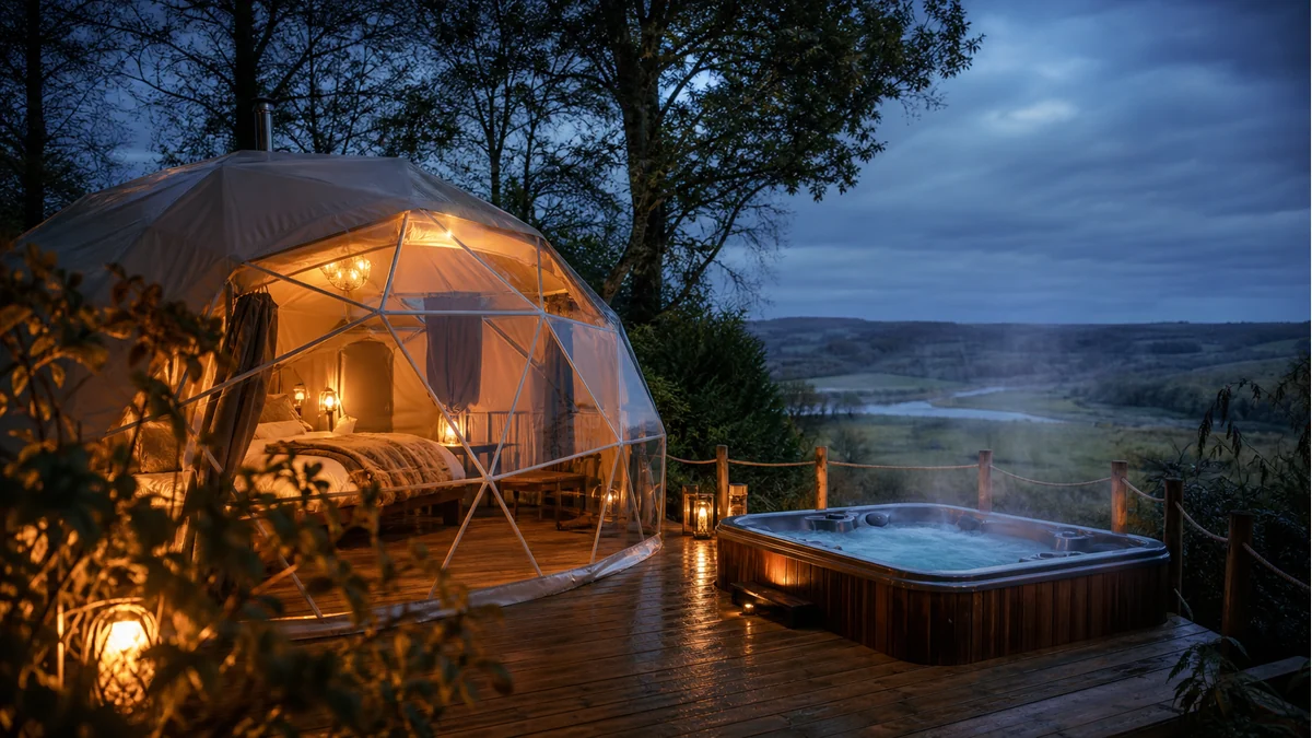 Dôme romantique avec spa extérieur dans les Hauts-de-France
