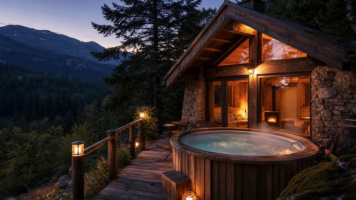 Gîte insolite avec bain chaud extérieur en Auvergne-Rhône-Alpes