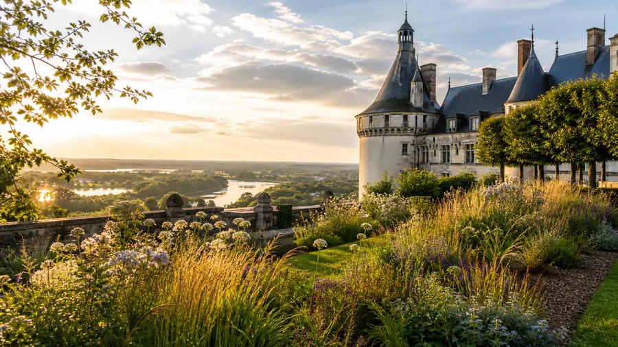 Ambiance romantique inspirée de Chaumont-sur-Loire avec château, jardins créatifs et vallée de la Loire