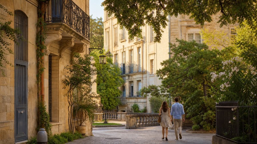 Ambiance romantique inspirée des ruelles et jardins de Montpellier