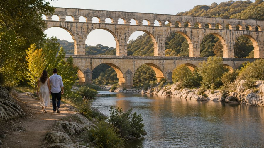 Ambiance romantique inspirée du Pont du Gard et du Gardon