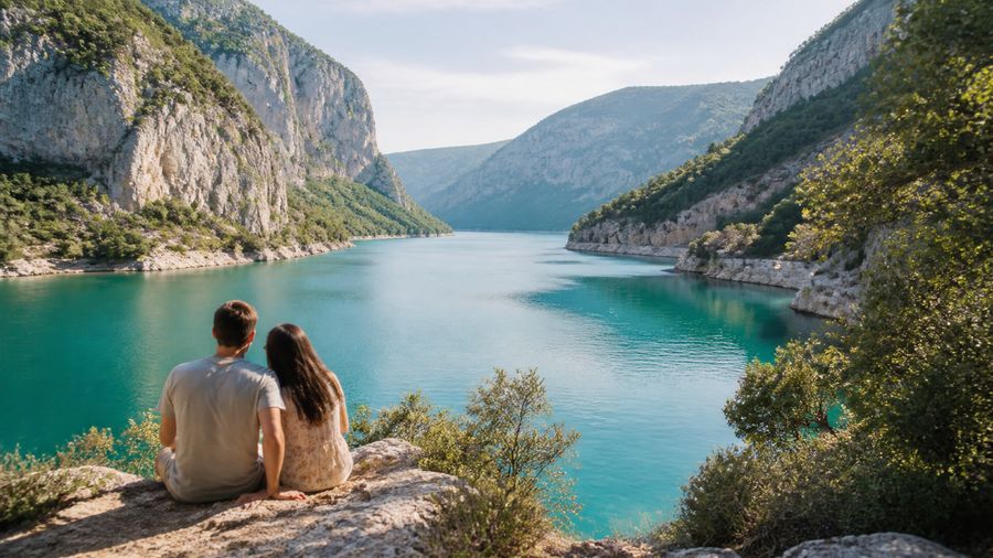 Ambiance romantique inspirée des gorges du Verdon et du lac de Sainte-Croix aux eaux turquoise