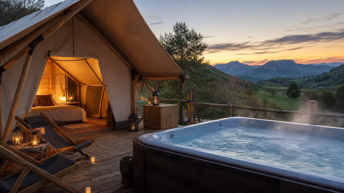 Illustration du guide Top 8 des tentes avec spa ou jacuzzi en Auvergne-Rhône-Alpes