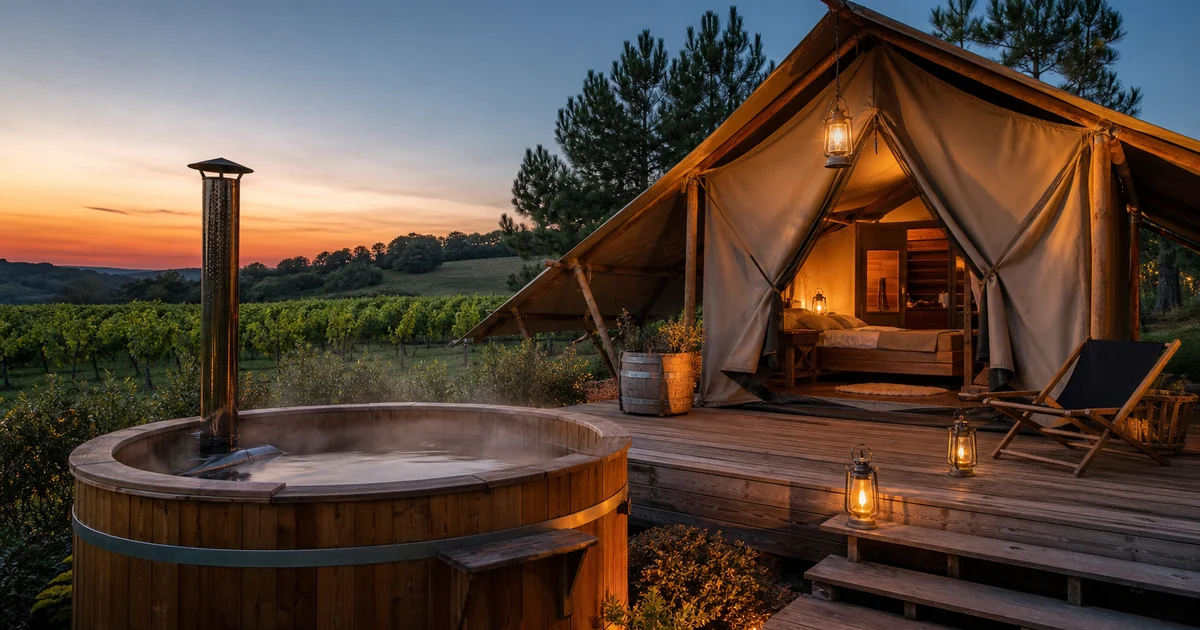 Illustration du guide Top 5 des tentes avec spa ou bain nordique en Nouvelle-Aquitaine