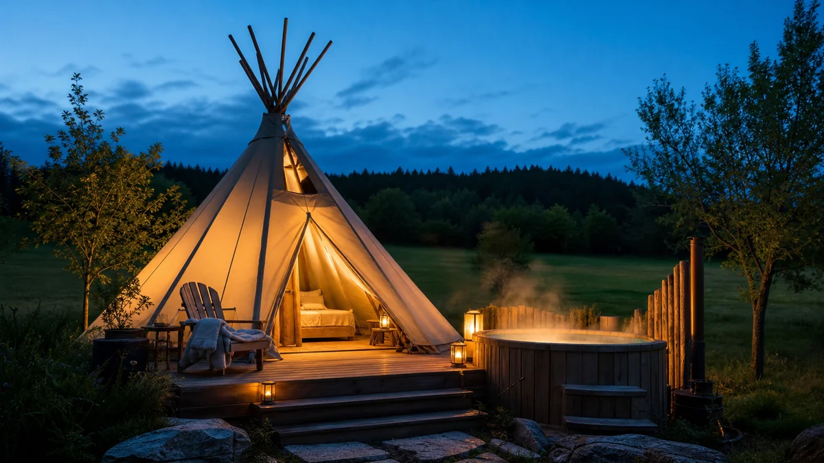Illustration du guide Top 5 des tipis avec spa ou jacuzzi en France