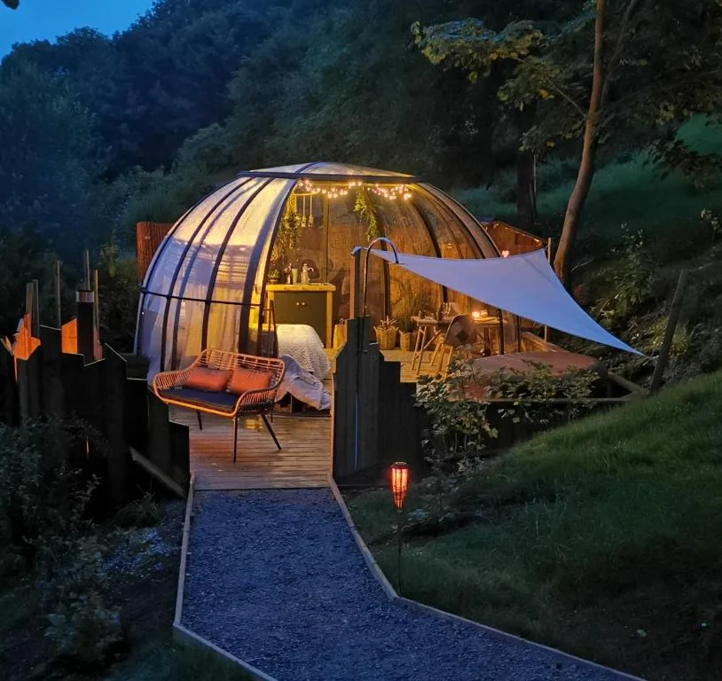 Dôme de la bergerie avec spa ou jacuzzi, Saint-Valery-en-Caux, Seine-Maritime