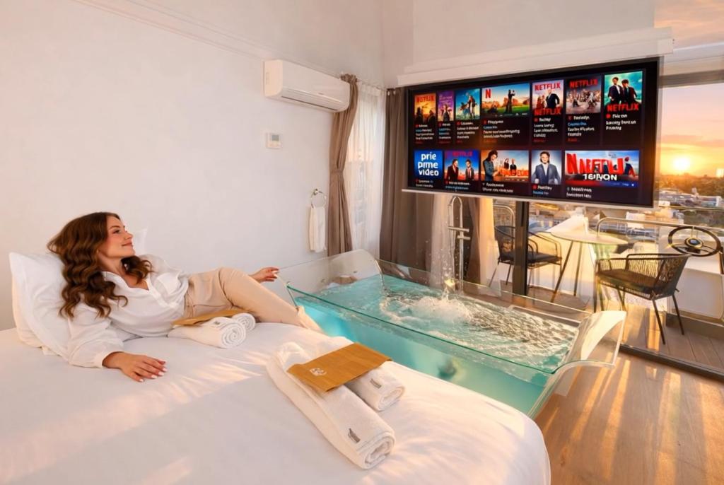 Suite flottante à Saverne avec bain balnéo et sauna selon suite