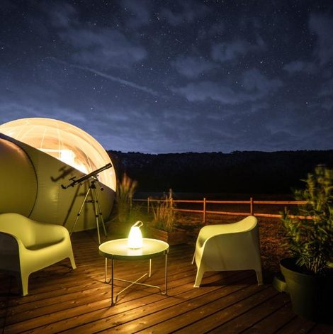 Bulle à la Belle étoile dans le Calvados avec spa privatif