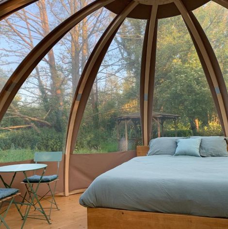 Dôme Bulle insolite Wigwam dans l’Eure avec terrasse