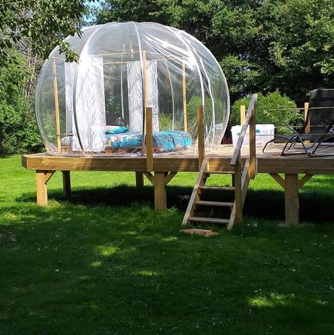 Bulle sous les étoiles en Creuse avec terrasse