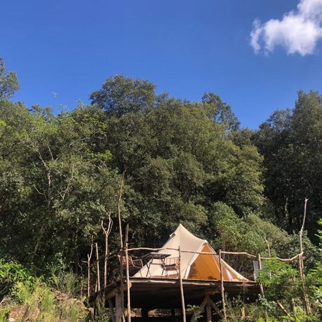 Tente glamping Bonheur dans les Pyrénées-Orientales avec piscine