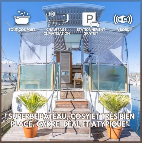 Bateau Houseboat - Suite flottante romantique au Port de en Gironde avec spa privatif