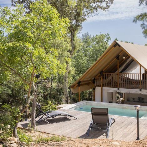 Tente Le lodge de la Catouniere dans le Gard avec piscine