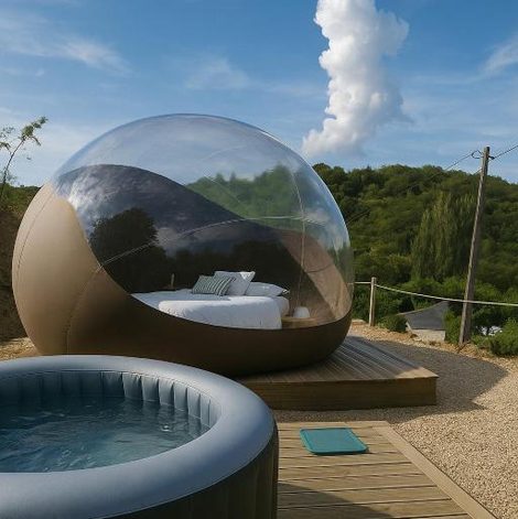 Bulle Les bulles du Gourg dans l’Aveyron avec spa privatif