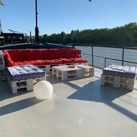 Bateau Péniche "SunFlower""" dans les Hauts-de-Seine avec terrasse