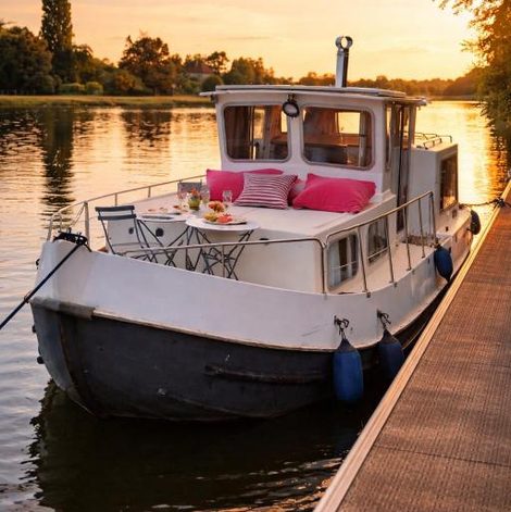 Bateau Penichette habitable max 4-5 pers terrasse vue en Côte-d’Or