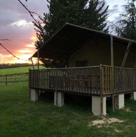 Tente Safari Eco Lodge 6 Personnes dans le Gers avec terrasse