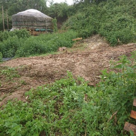 Yourte rustique en permaculture en Dordogne avec terrasse